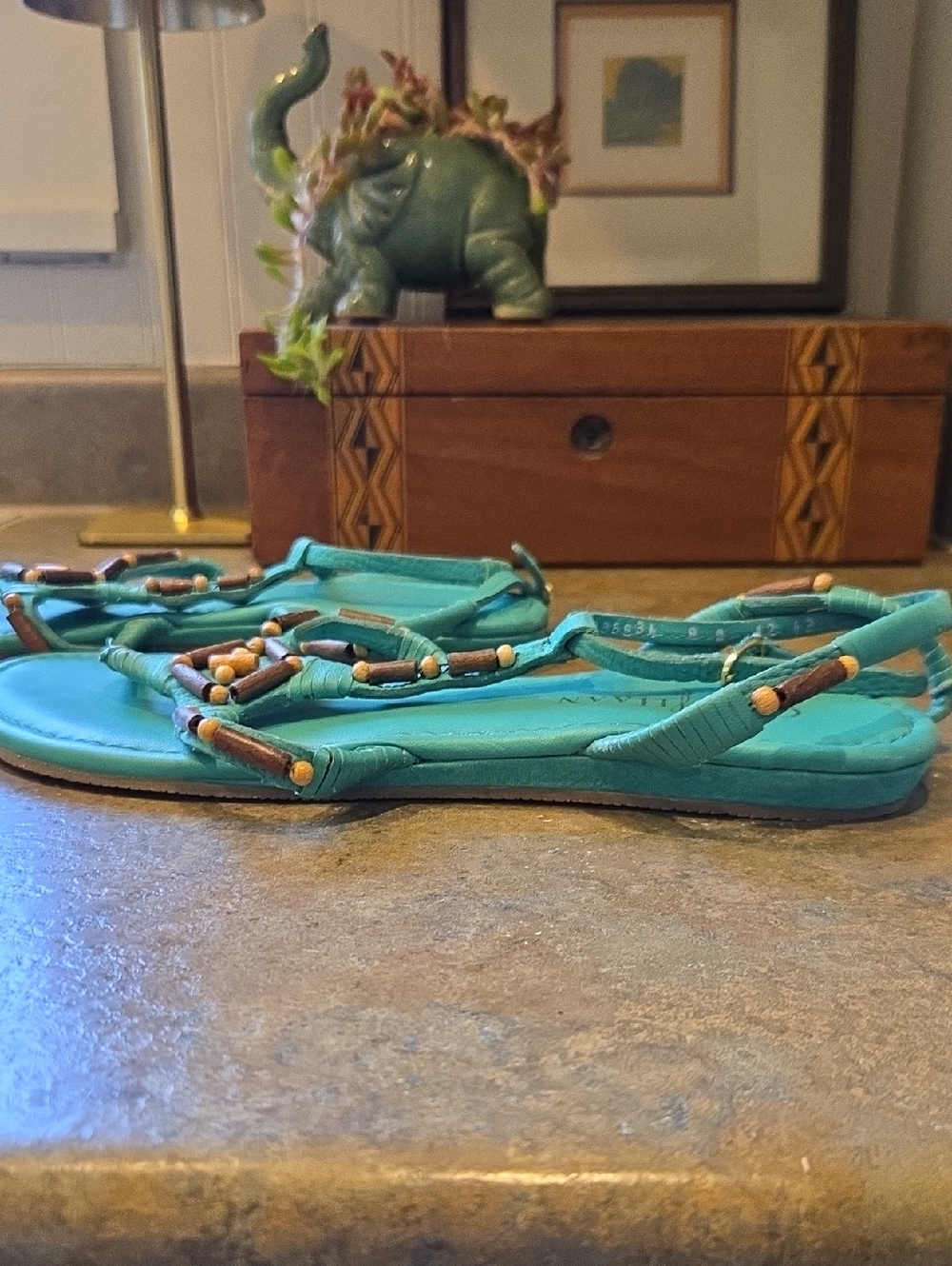 NWOT Cole Haan Green Larissa Sandals Size 8 - Picture 3 of 7